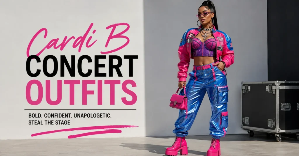Cardi B Concert Outfits featuring a bold Y2K-inspired hip-hop glam concert look
