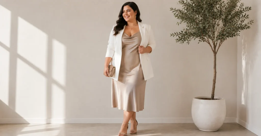 Plus Size Birthday Outfit Ideas: Stunning Looks You'll Absolutely Love 8 Elegant midi dress from Plus Size Birthday Outfit Ideas.
