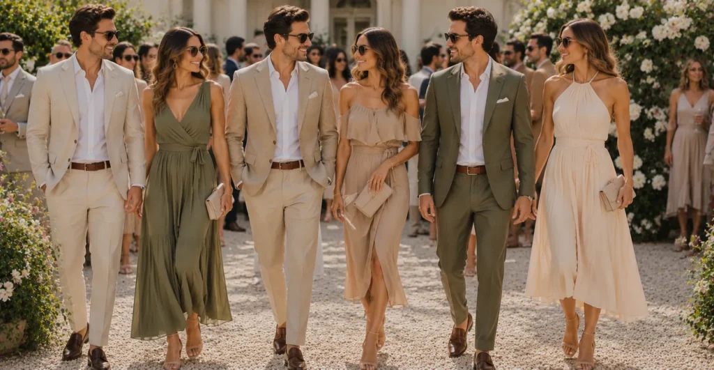 Spring Wedding Outfit: What to Wear for Every Dress Code, Venue & Weather Twist 9 Neutral outfit inspiration from the Spring Wedding Outfit Style Guide.