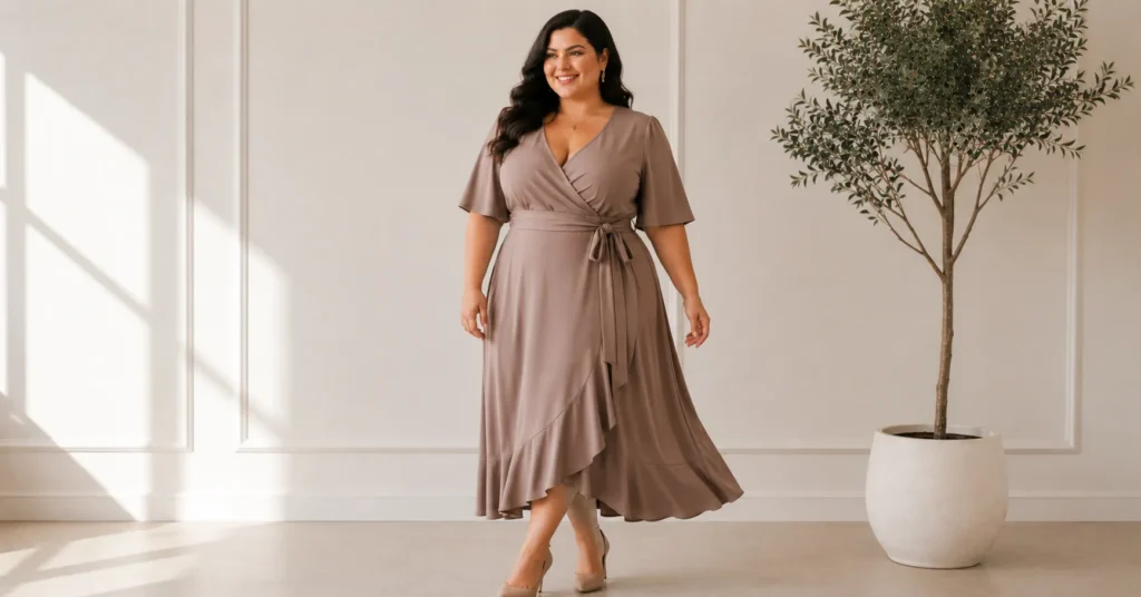 Plus Size Birthday Outfit Ideas: Stunning Looks You'll Absolutely Love 10 Wrap dress inspiration from Plus Size Birthday Outfit Ideas.