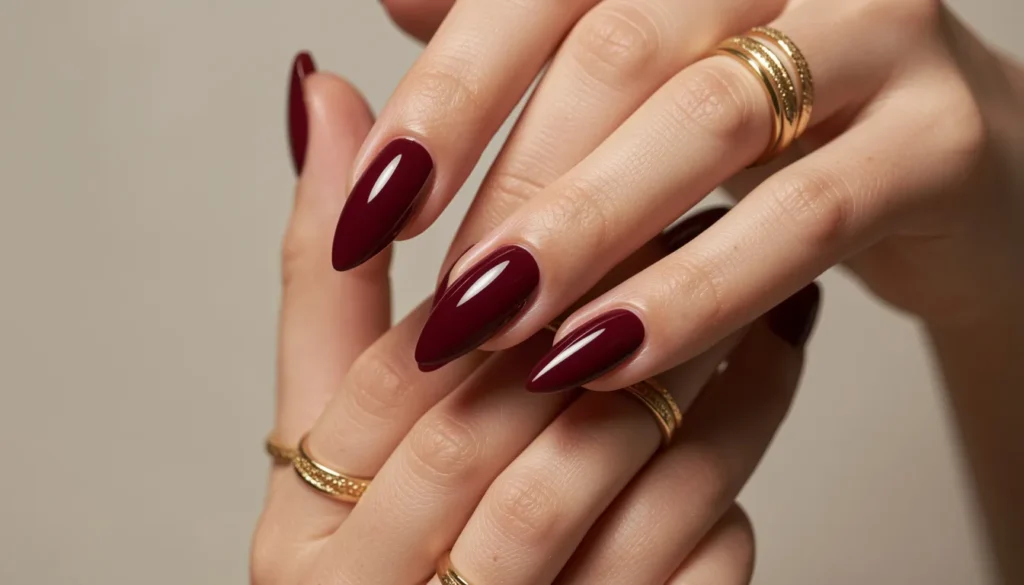 Maroon Nails 