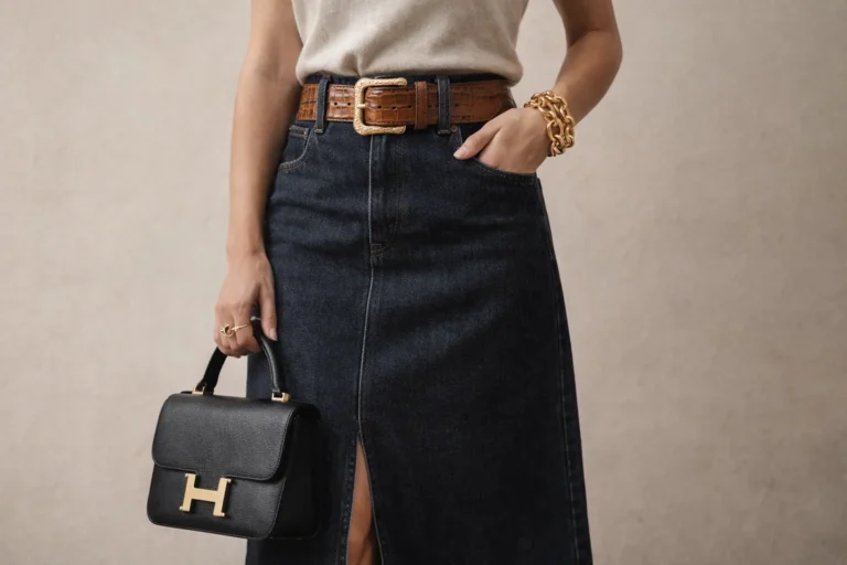 Trending Denim Maxi Skirt Outfit Ideas