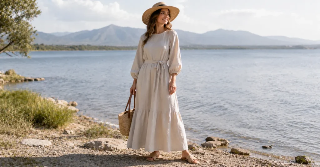 Spring Photoshoot Outfits That Make Every Photo Look Effortlessly Chic 16 Beach-inspired Spring Photoshoot Outfits with elegant coastal style.