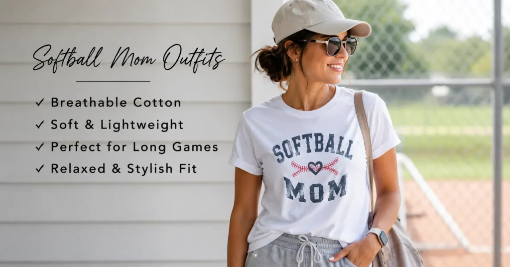 Don't Miss These Softball Mom Outfits for Every Tournament Day 3 Breathable tops and tees for comfortable Softball Mom Outfits.