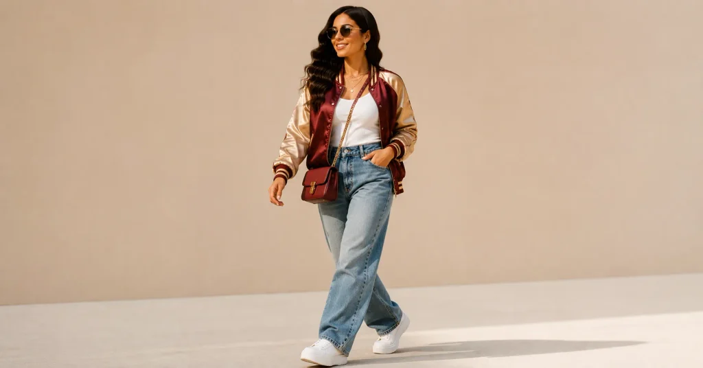 15 Bruno Mars Concert Outfit Ideas: What to Wear in 2026 18 Bruno Mars Concert Outfit Ideas featuring a 24K Magic-inspired satin bomber jacket, jeans and gold chains