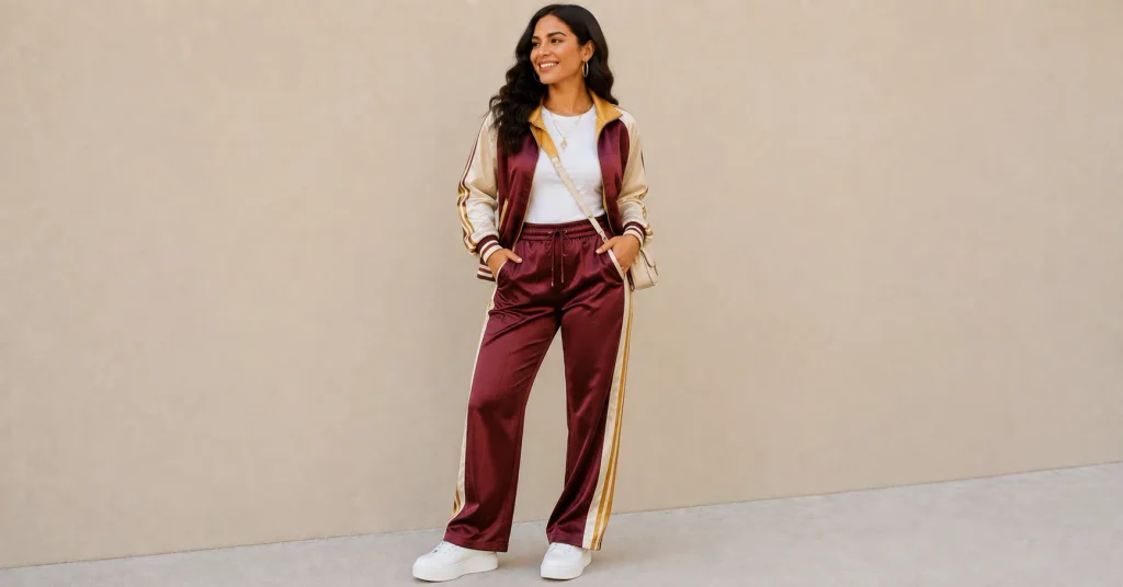 15 Bruno Mars Concert Outfit Ideas: What to Wear in 2026 11 Bruno Mars Concert Outfit Ideas featuring a retro matching tracksuit, white tee and platform sneakers