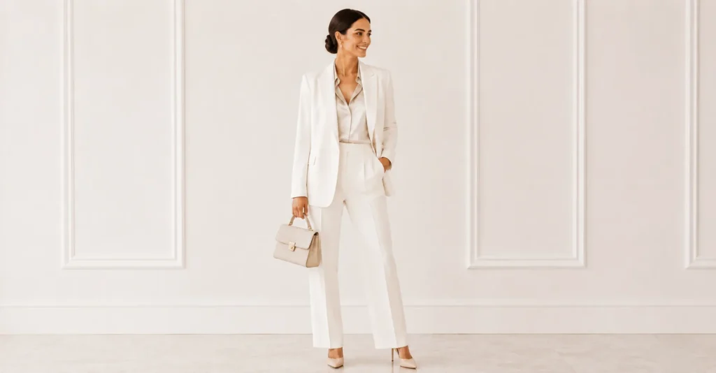 Civil Wedding Outfit Ideas: The Complete Guide for Modern Couples 7 Civil Wedding Outfit Ideas featuring a smart-casual bridal suit