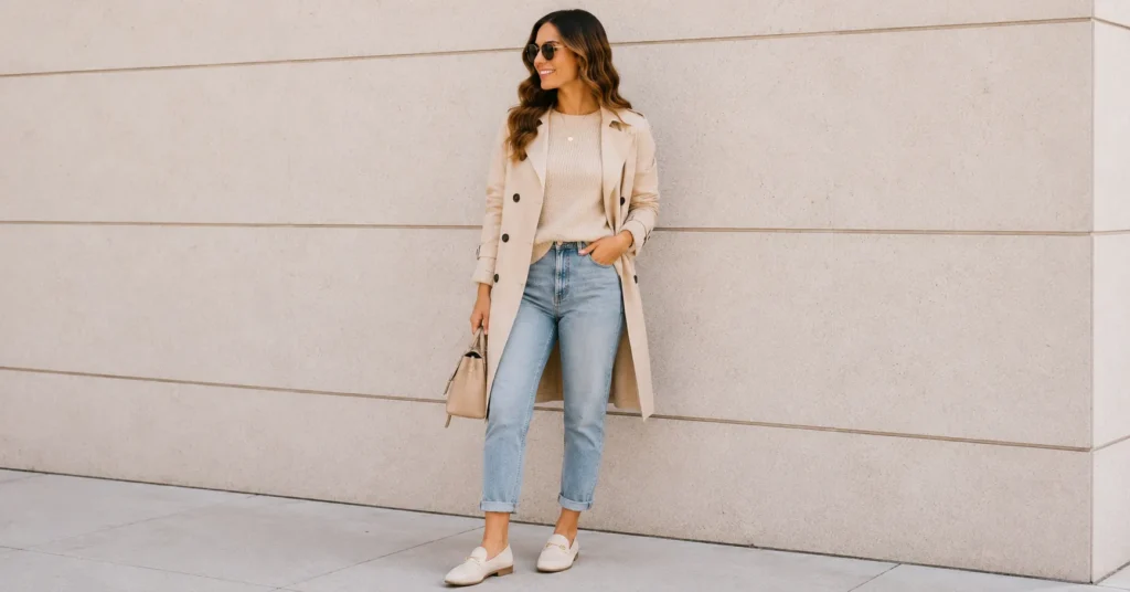 Seasonal wardrobe transition featured in Casual Spring Outfits.