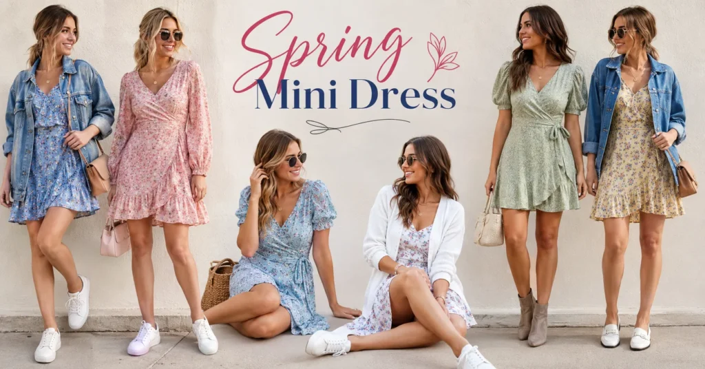 Spring Mini Dress Outfit Ideas You'll Want to Wear Everywhere 2 Stylish Spring Mini Dress outfit ideas for everyday spring fashion.