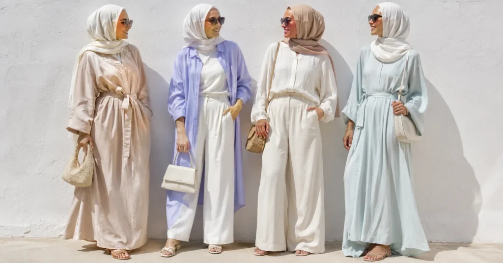 Modest summer outfit ideas featuring breathable chic modest fashion looks for hot weather
