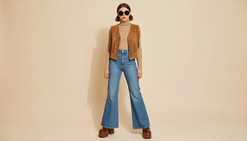 Top Throwback Thursday Outfit Ideas: Your Guide to Retro Style 2 Throwback Thursday outfit ideas inspired by 1970s bell-bottom jeans and boho retro fashion.