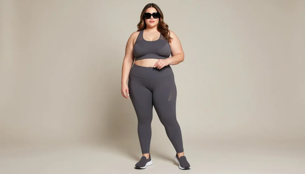 Plus size summer outfits with breathable activewear and sporty summer styling.