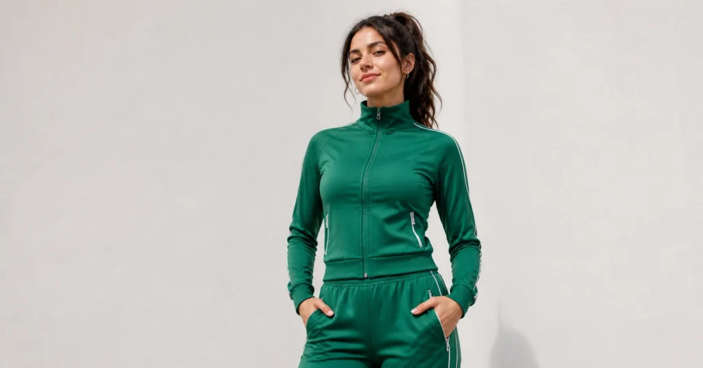 Squid Game outfit inspired female minimalist tracksuit style