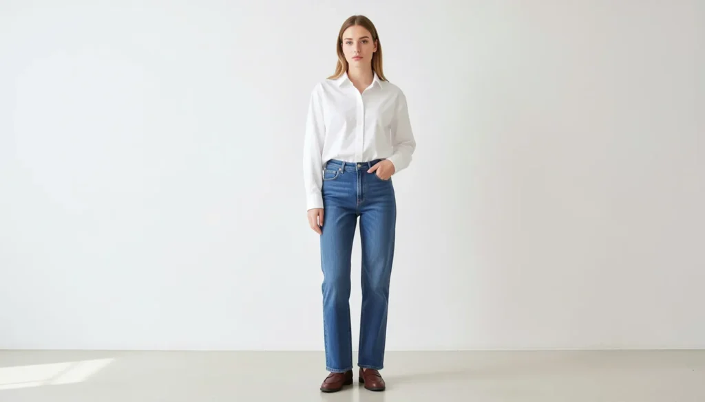 Oversized outfit ideas with a classic oversized shirt and jeans combination.