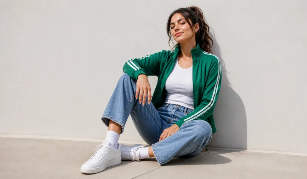 Squid Game outfit inspired female casual street style look