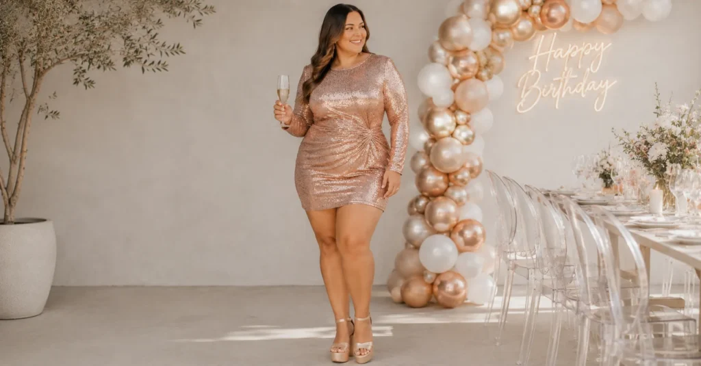 Stunning Curvy Plus Size Birthday Outfit Ideas for Your Day 4 Curvy plus size birthday outfit ideas featuring a sparkling sequin bodycon dress