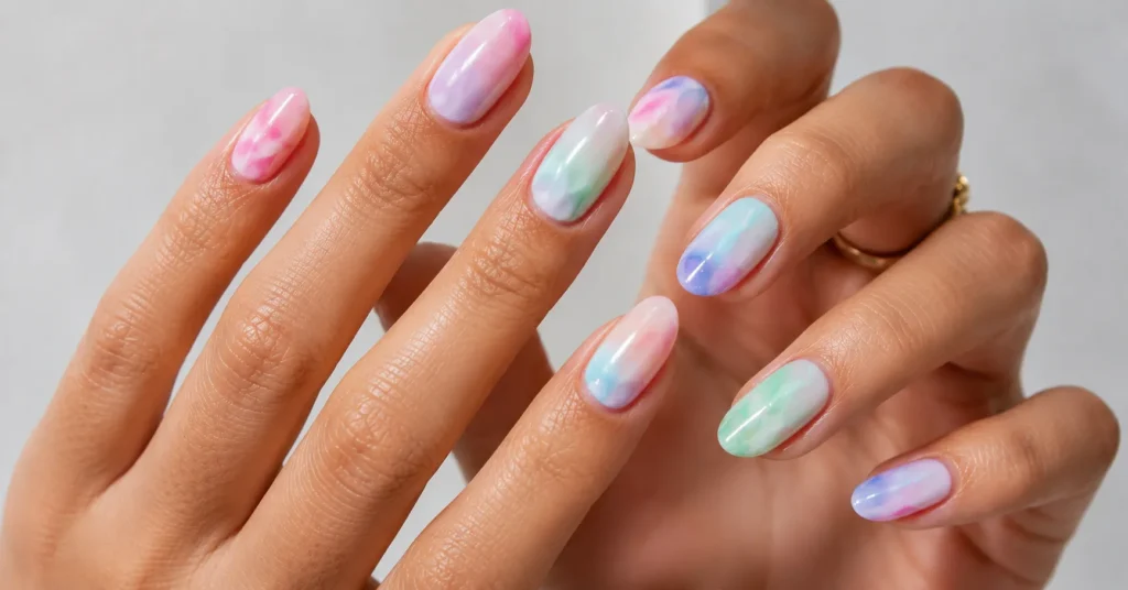 The Complete Guide to Colorful Nail Designs in 2026 5 Colorful nail designs with pastel ombre manicure and soft gradient nail art