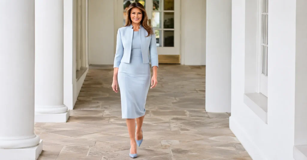 Elegant First Lady inspired Melania Trump inauguration outfit style for formal occasions.