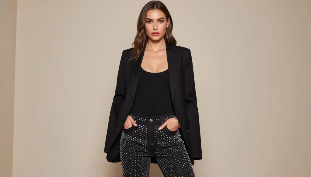 rhinestone jeans outfit ideas