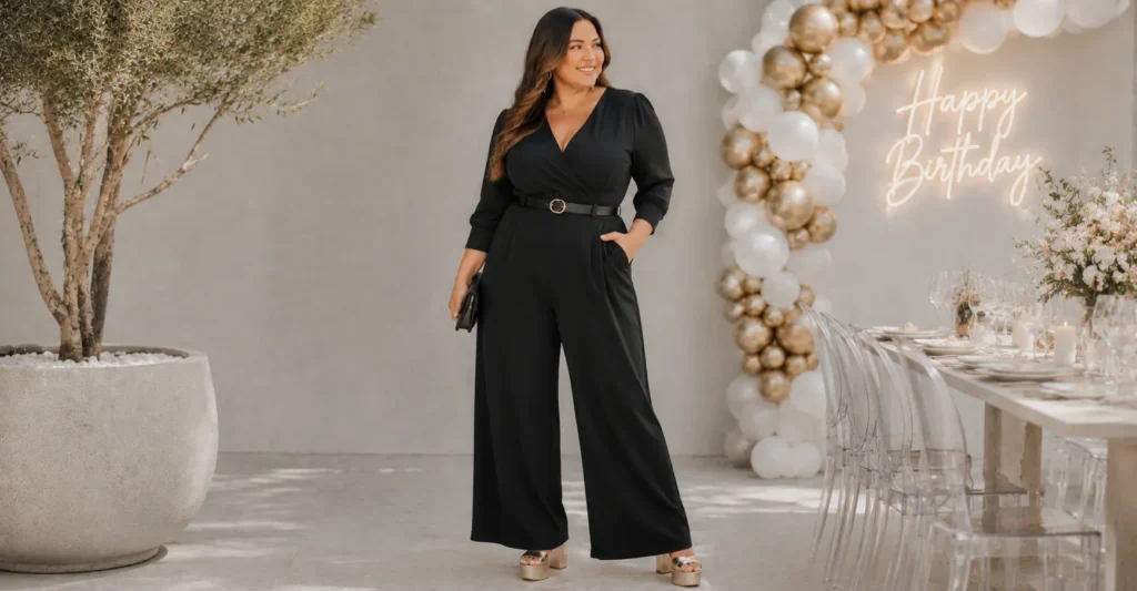 Stunning Curvy Plus Size Birthday Outfit Ideas for Your Day 5 Curvy plus size birthday outfit ideas with a stylish tailored jumpsuit