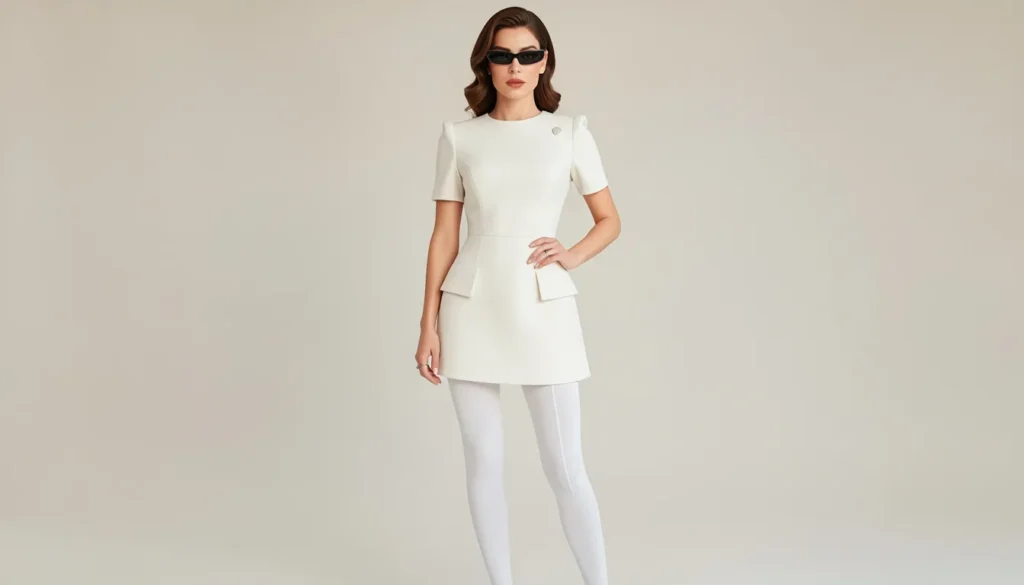 How to Build the Perfect White Tights Outfit: Styling Tips and Ideas 3 Vintage white tights outfit with ankle boots and shift dress