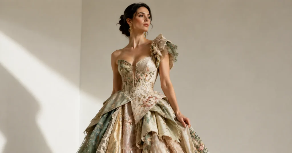 Sustainable couture Met Gala 2026 outfits with artistic luxury fashion inspiration.