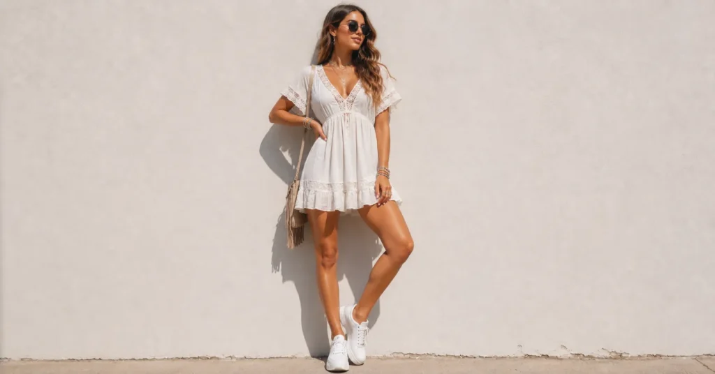Summer concert outfit ideas for EDM festivals with breathable athleisure styling