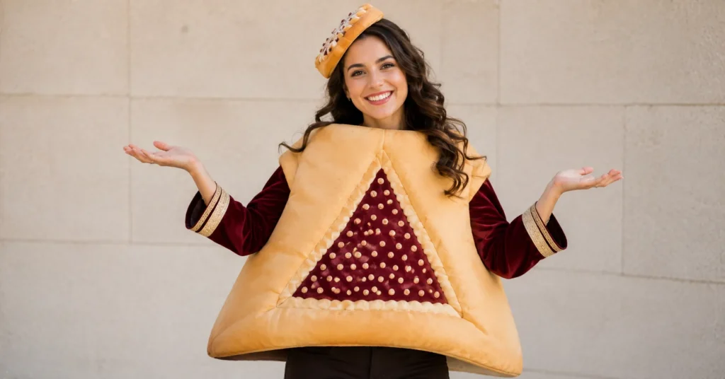 The Complete Guide to Purim Outfit Ideas for Every Celebration 6 Purim outfit ideas with fun hamantaschen pastry-inspired costume design.