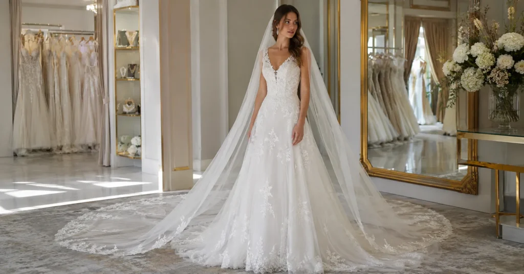 Dream wedding dresses and attire featured in a luxury bridal fashion blog with elegant modern wedding gown styling.