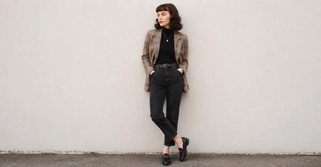 Twin Peaks outfit inspired modern plaid street style fashion