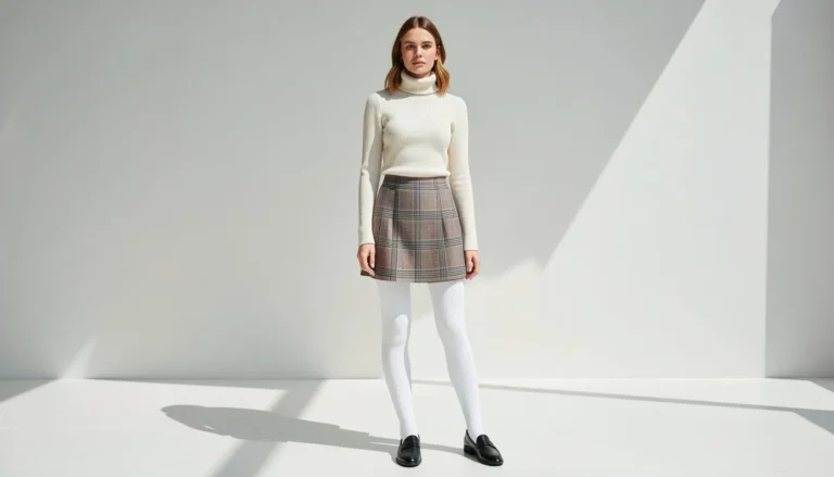 white tights outfit