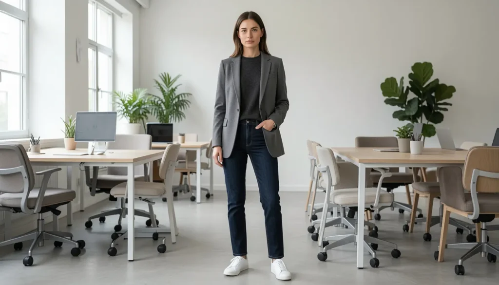 Career day outfit ideas for tech professionals with smart casual fashion