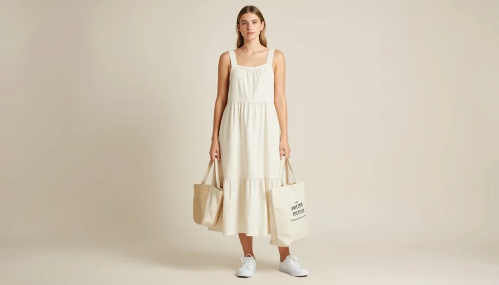 Best Summer School Outfit Ideas for a Cool and Stylish Term 8 Summer school outfit ideas with cotton sundress and sneakers for campus wear