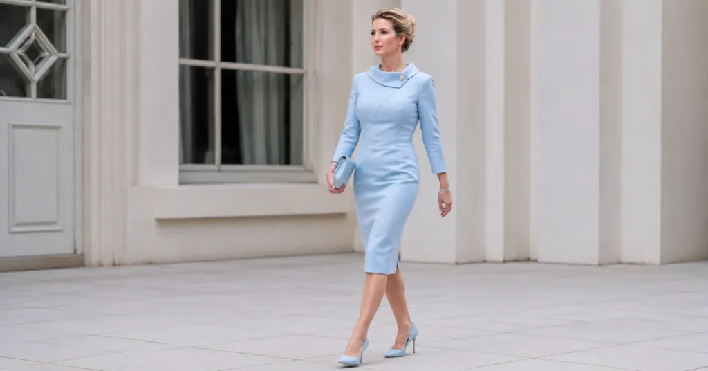 Sophisticated formalwear inspired by the Melania Trump inauguration outfit for women.