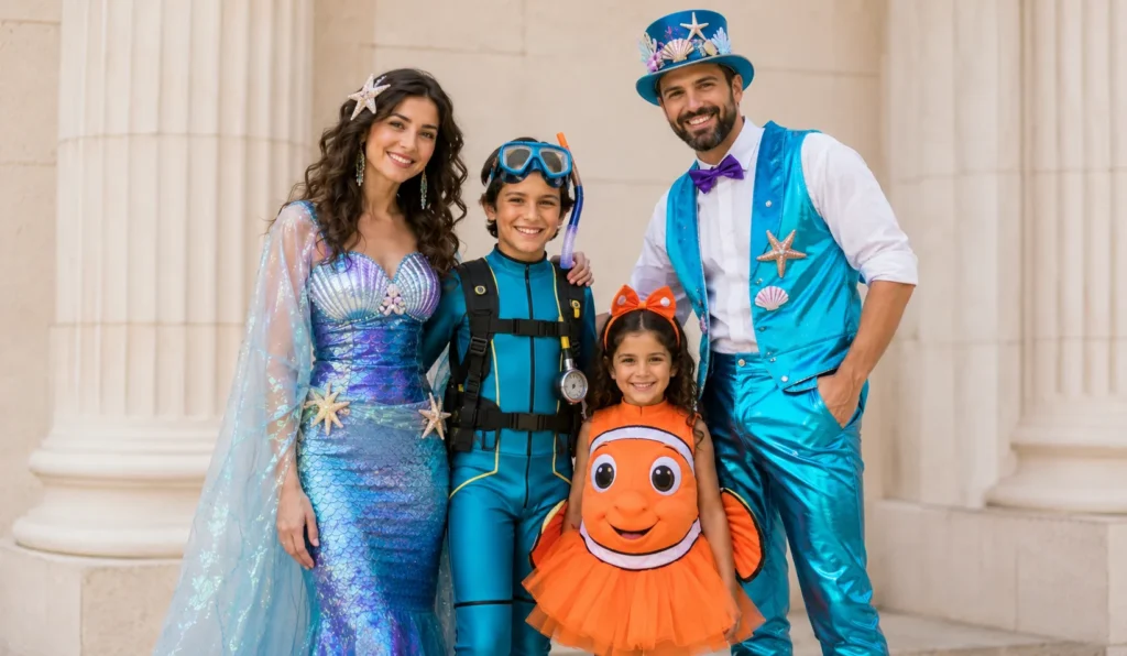 The Complete Guide to Purim Outfit Ideas for Every Celebration 9 Family Purim outfit ideas with coordinated themed costumes and festive styling.