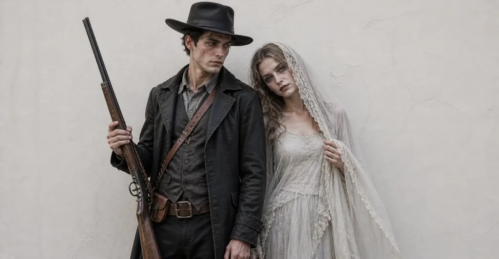 Couples scary Halloween outfits inspired by hunter and spirit theme
