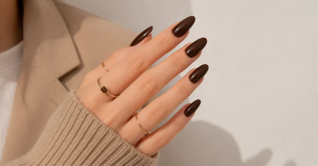 15 Stunning Chocolate Brown Nails Ideas for Your Next Manicure 6 chocolate brown nails