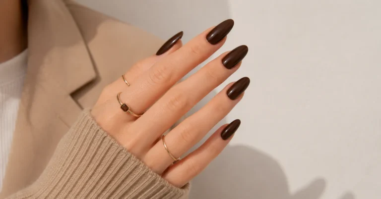 chocolate brown nails