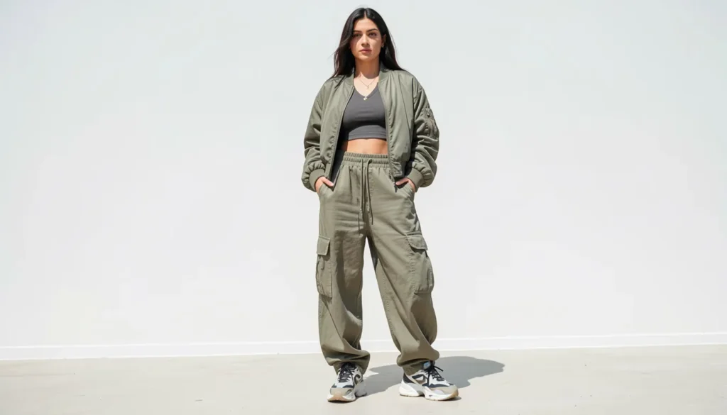 Whale Tail Thong Trend: Y2K Styling Guide for Modern Looks 7 Whale tail thong trend streetwear casual outfit with cargos and Y2K inspired styling