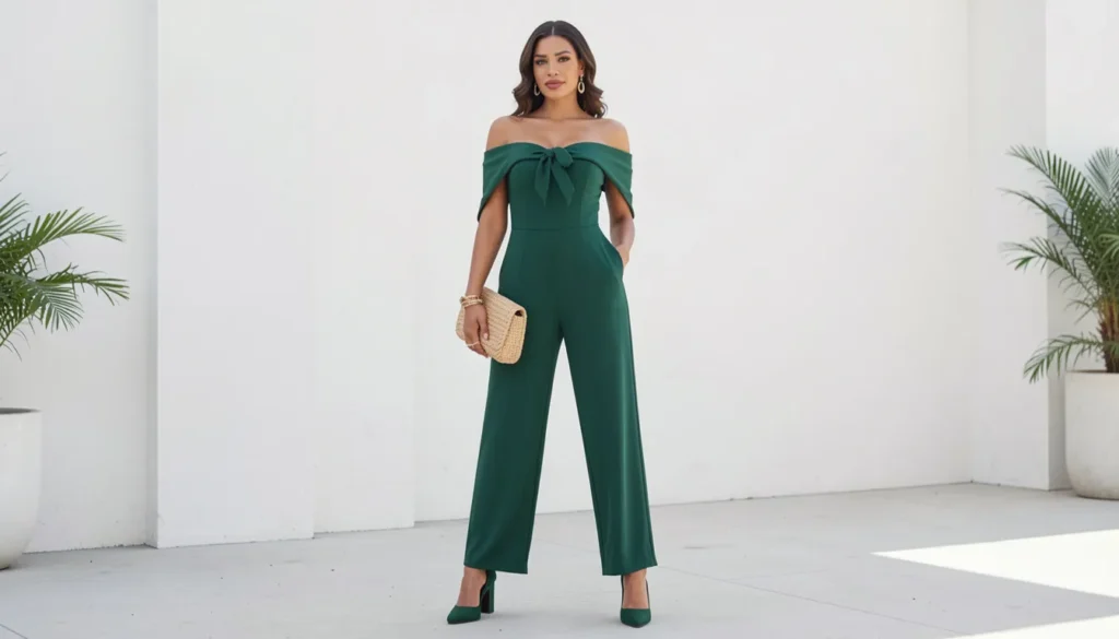 Cinco de Mayo outfit ideas featuring an elegant evening jumpsuit for women