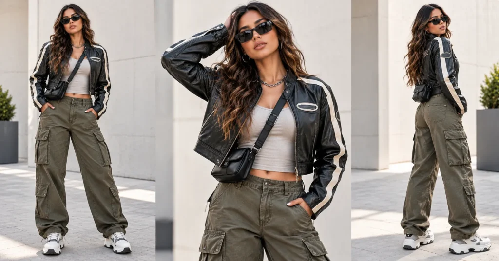 12 Best Don Toliver Concert Outfit Ideas for Women That Look Epic 5 Don Toliver Concert Outfit Ideas with a faux-leather racing jacket, fitted tank, cargo pants, sneakers, and silver jewelry.