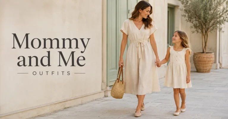 Holiday Mommy and Me Outfits with coordinated festive dresses for stylish family celebrations.