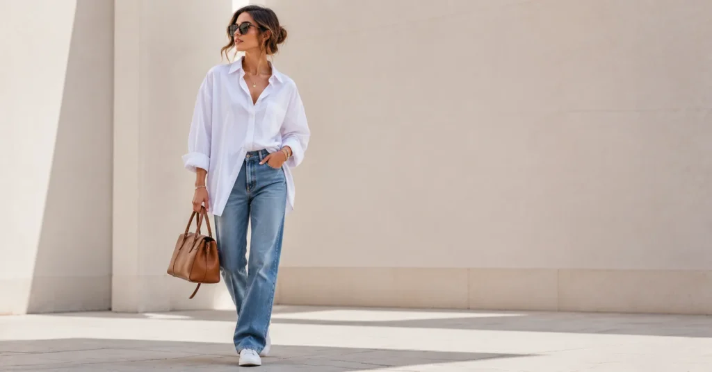 Best Oversized Outfit Ideas to Elevate Your Everyday Style 3 Oversized Outfit Ideas with classic oversized button-down shirt and jeans styling
