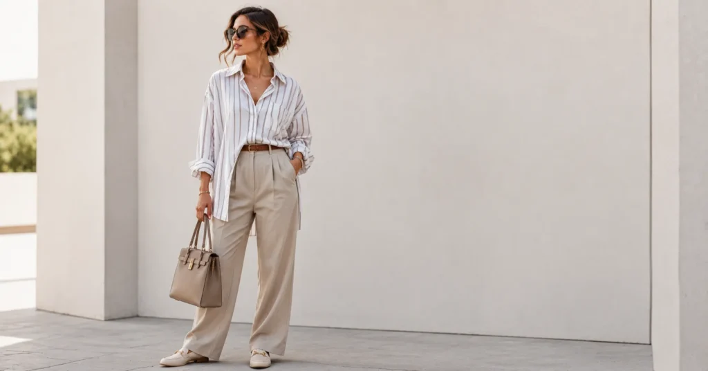 Best Oversized Outfit Ideas to Elevate Your Everyday Style 5 Oversized Outfit Ideas with oversized shirt and tailored pants combination