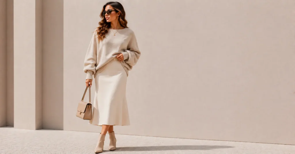 Best Oversized Outfit Ideas to Elevate Your Everyday Style 17 Oversized Outfit Ideas with oversized sweater and skirt combination