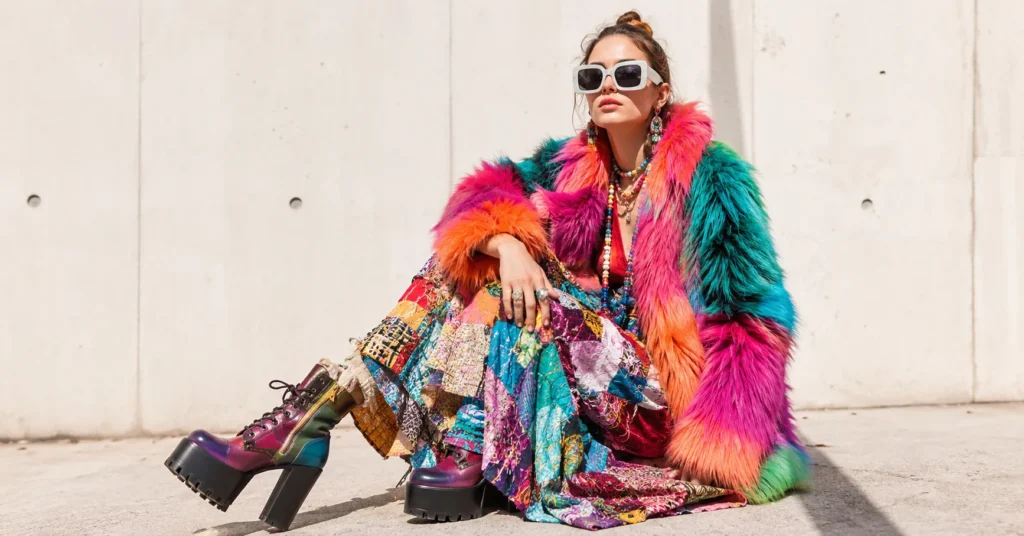Ridiculous outfits featuring bold colors, oversized fashion pieces, and creative maximalist styling.