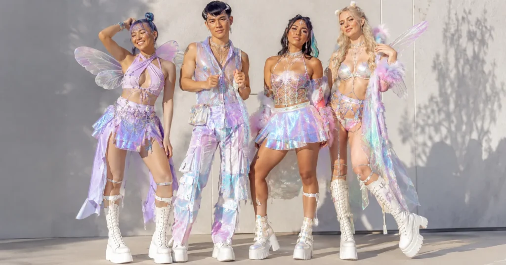 Beyond Wonderland Outfit Ideas: The Complete Festival Style Guide 2 Beyond Wonderland outfit ideas featuring colorful fantasy rave fashion and festival styling.