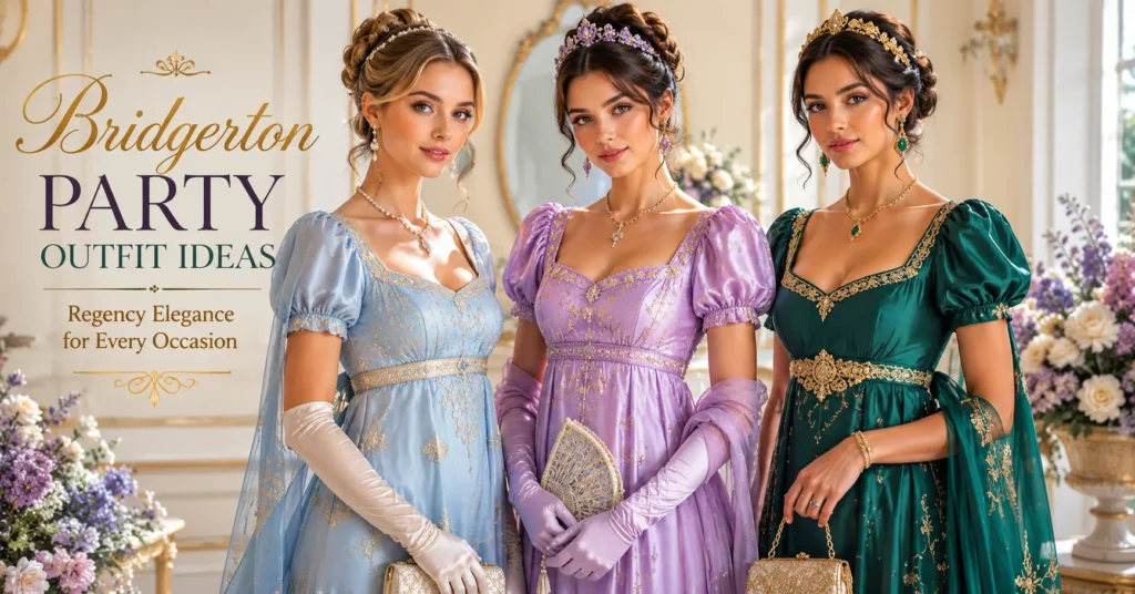 Bridgerton Party Outfit Ideas: 25+ Regency Looks to Steal the Show 2 Bridgerton party outfit ideas featuring elegant Regency-inspired gowns for women.