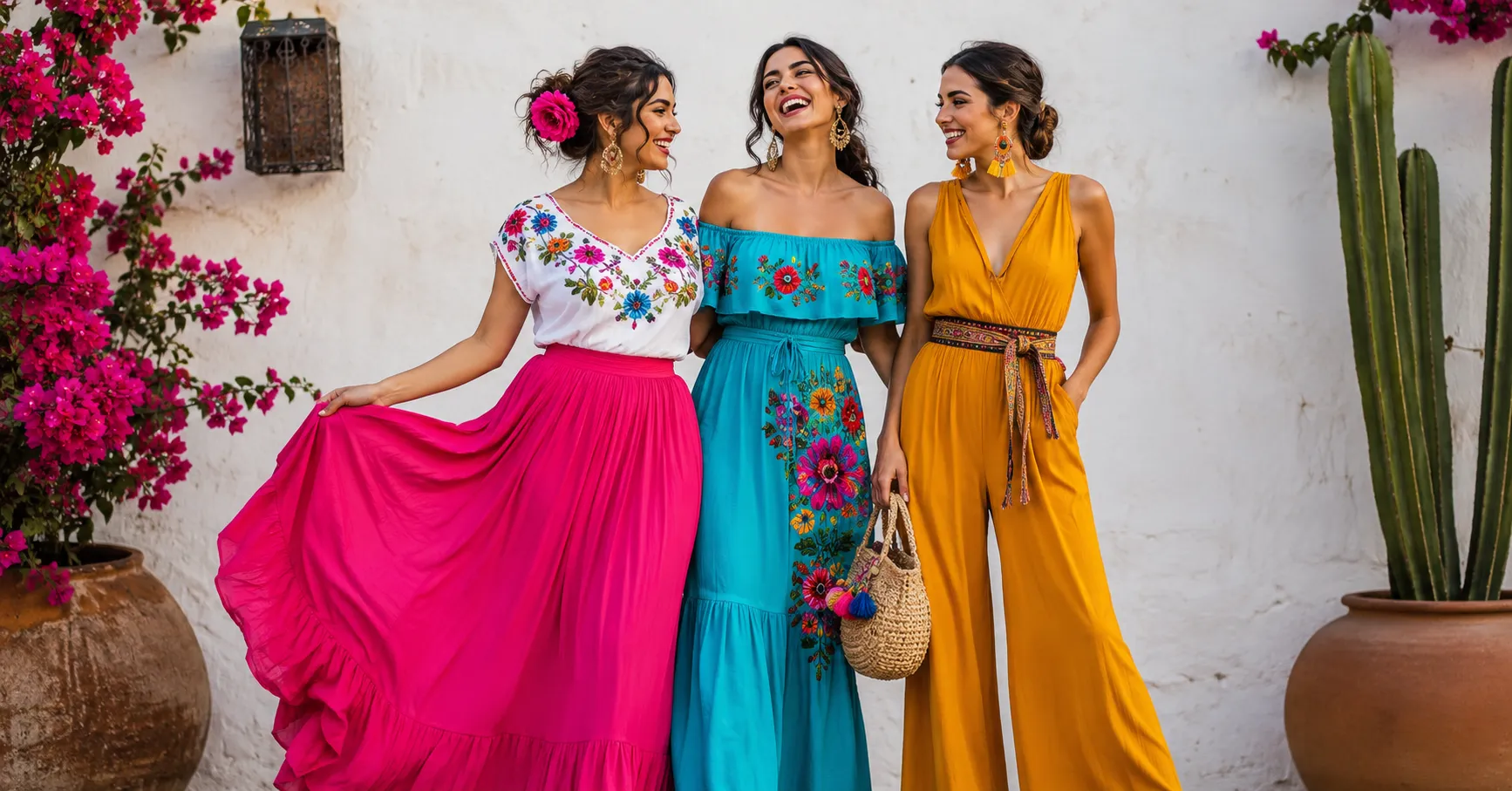 Fiesta party outfit ideas featuring colorful festive looks for women.