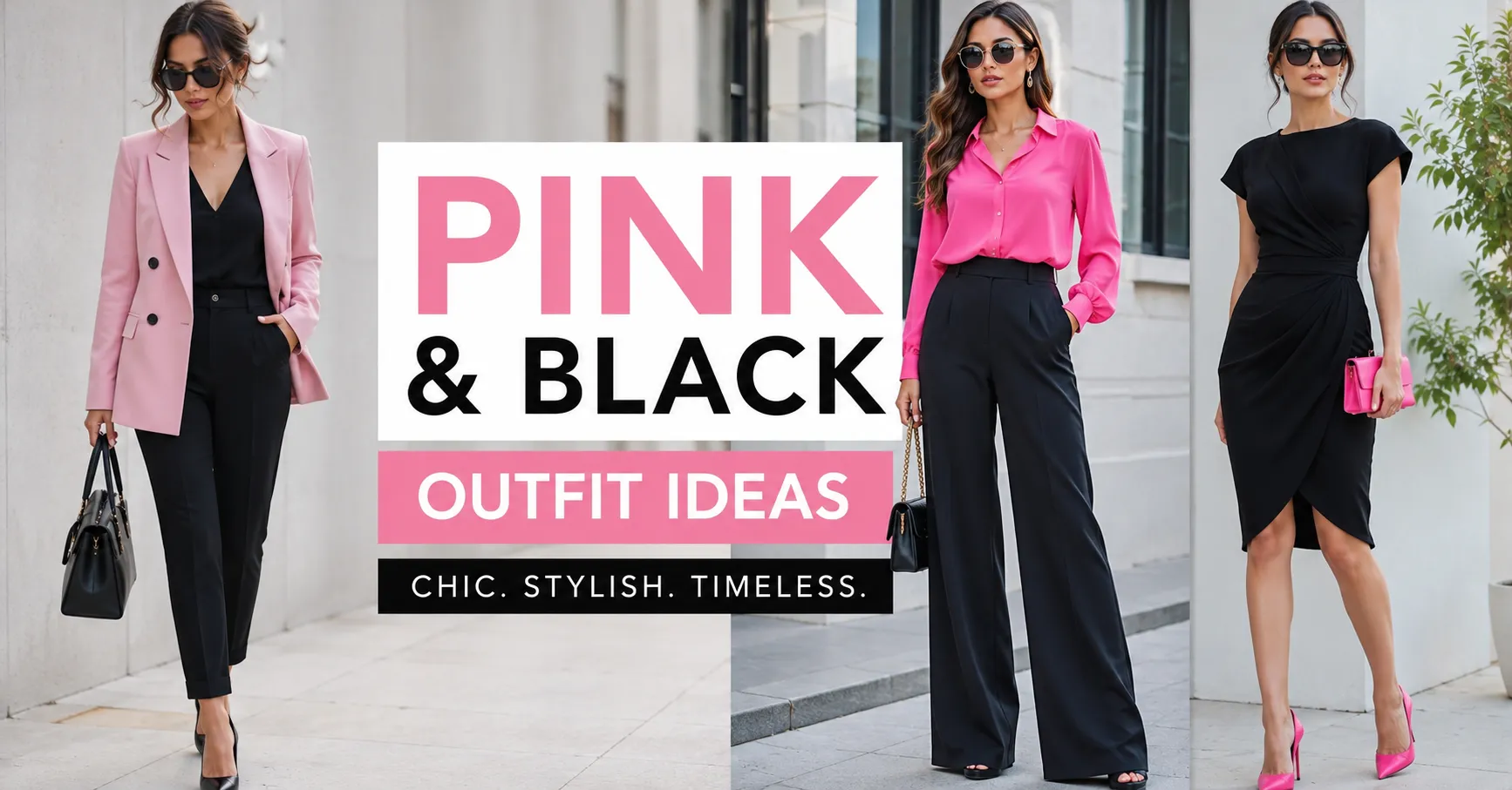 Home 11 Pink and Black Outfit Ideas featuring stylish pink and black fashion combinations for multiple occasions